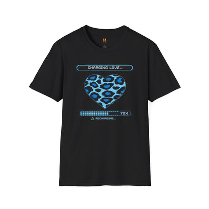Blue Leopard Charging Love - Unisex Softstyle T-Shirt Gallery Image 4 | ChicCouture