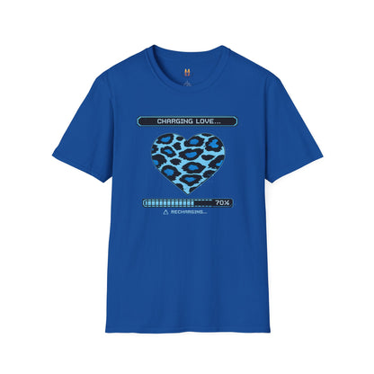 Blue Leopard Charging Love - Unisex Softstyle T-Shirt Main Image | ChicCouture