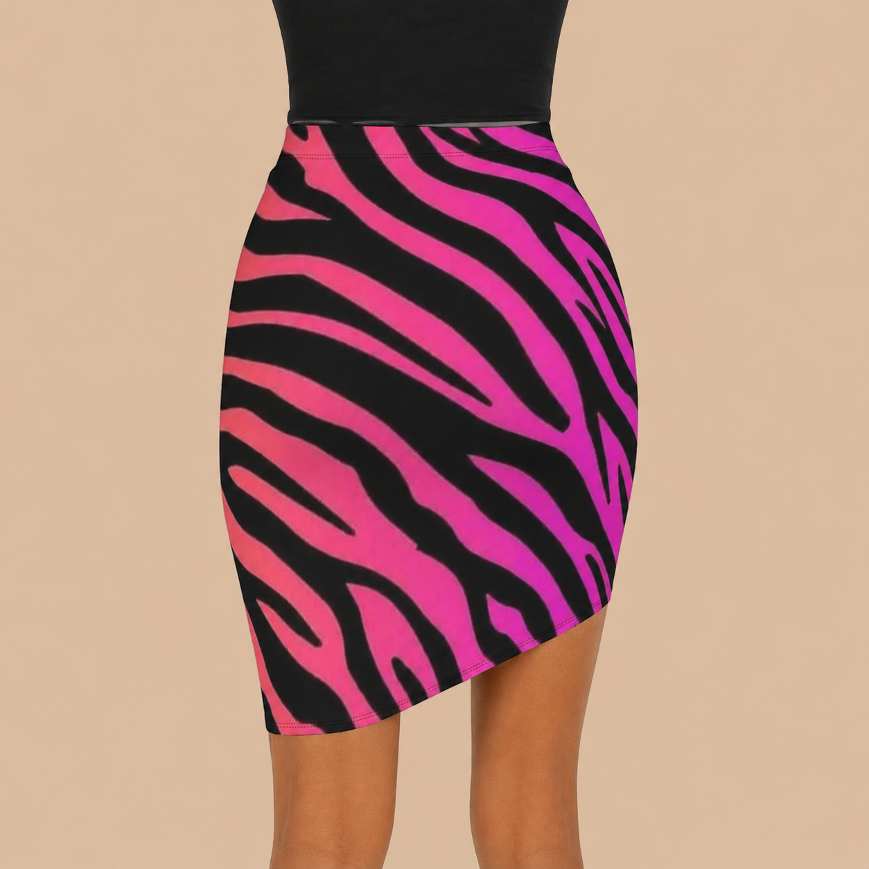 Pink Pulse Zebra Skirt Gallery Image 2 | ChicCouture