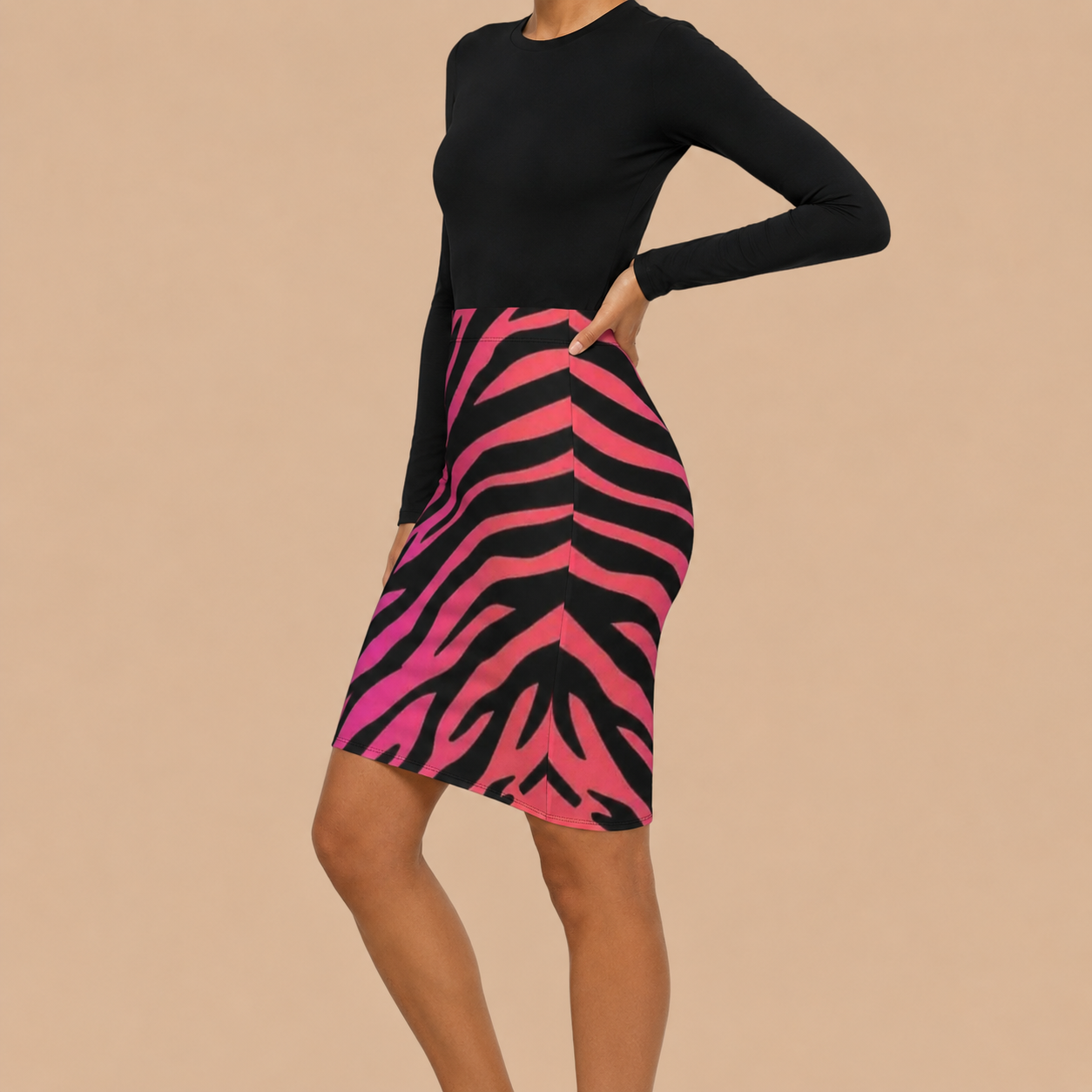 Pink Pulse Zebra Skirt Gallery Image 3 | ChicCouture