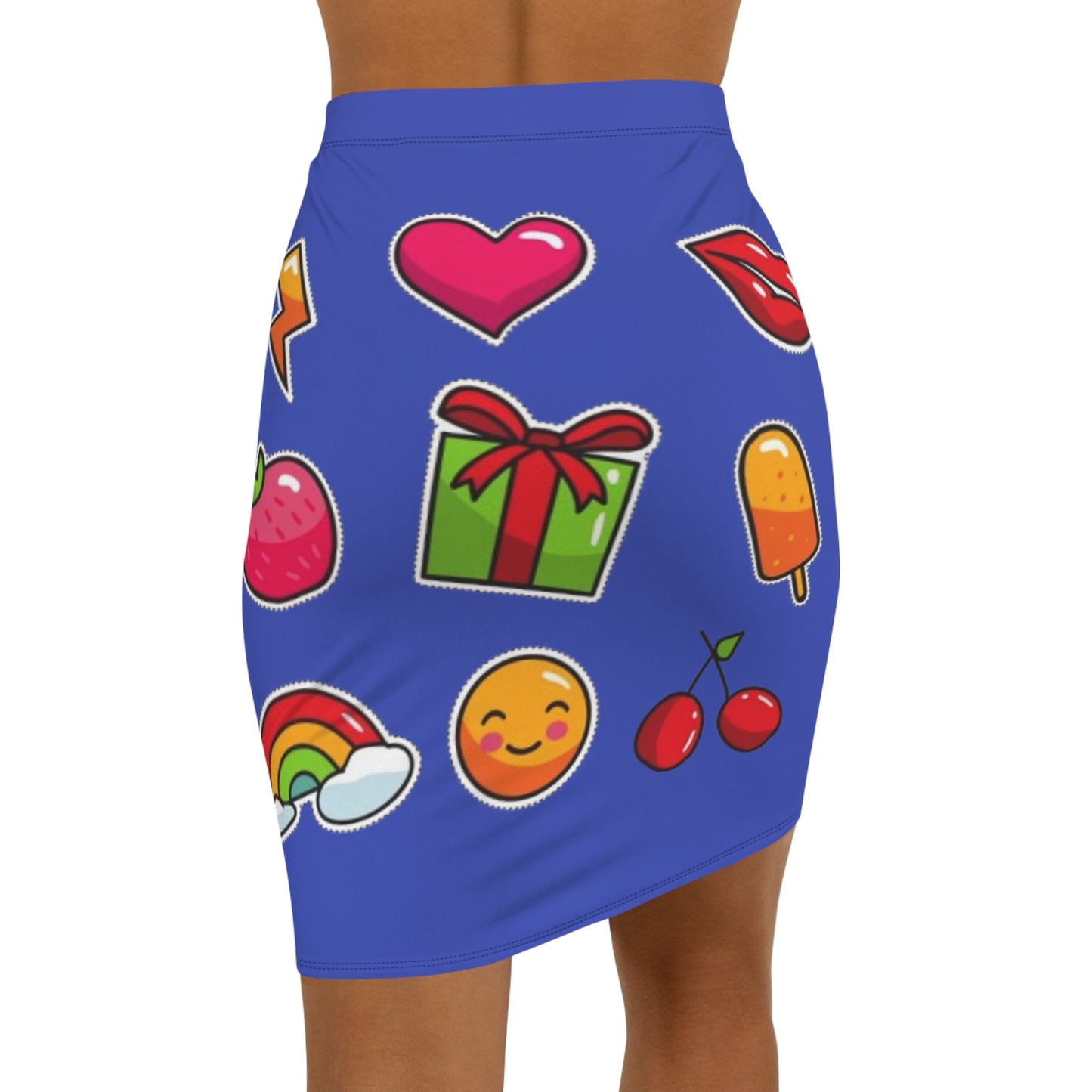 Sticker Pop Skirt (Blue) Gallery Image 2 | ChicCouture