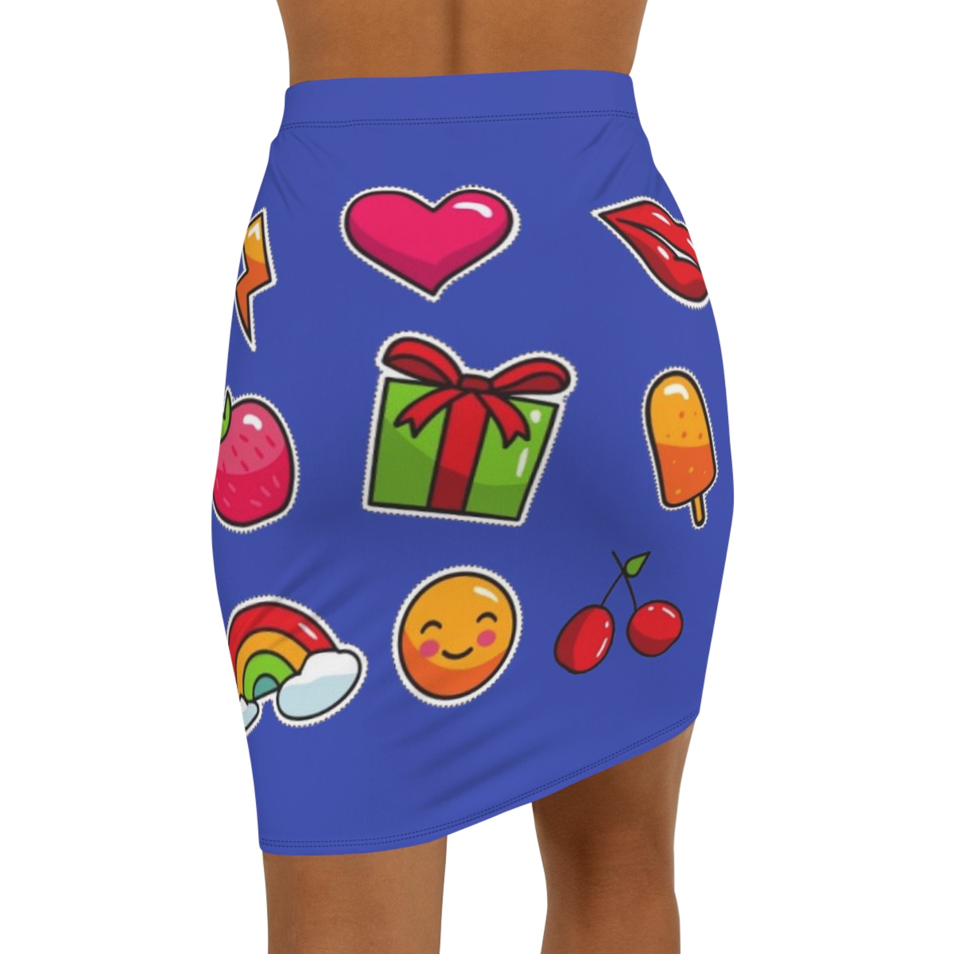Sticker Pop Skirt (Blue) Gallery Image 2 | ChicCouture