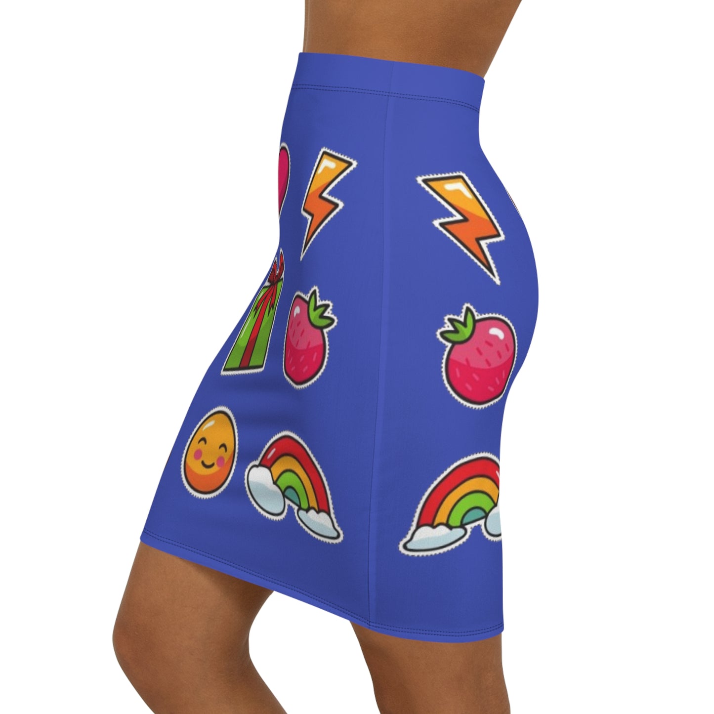 Sticker Pop Skirt (Blue) Gallery Image 3 | ChicCouture
