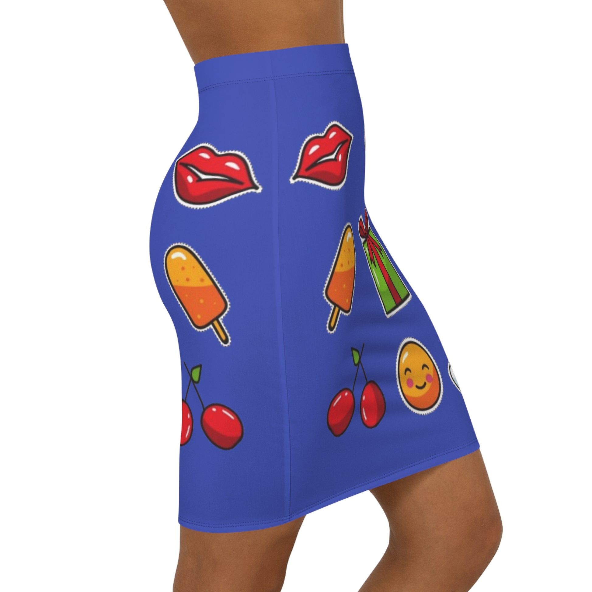 Sticker Pop Skirt (Blue) Gallery Image 4 | ChicCouture
